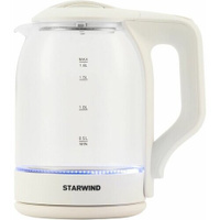 Чайник электрический StarWind SKG1056, 2000Вт, белый и прозрачный STARWIND