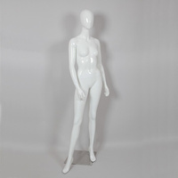 Манекен женский глянец без лица ,белый, на подставке 4A-65-1(бел)