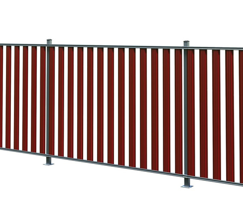 Забор из металлического штакетника "Марсель" h=1,5м, шаг ст 3 м, просвет 5см