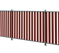 Забор из металлического штакетника "Марсель" h=1,5м, шаг ст 3 м, просвет 5см