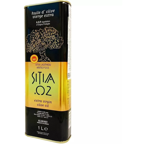 Оливковое масло P.D.O. Sitia 02 extra virgin, о. Крит, жестяная банка, 1л