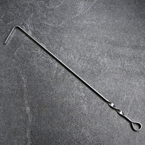 Кочерга из нержавеющей стали, ручка - кольцо, ширина - 12 мм, 60 см Шафран