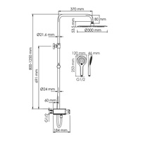 Душевая система для ванны WasserKRAFT (A113.116.155.CH Thermo) с термостатом