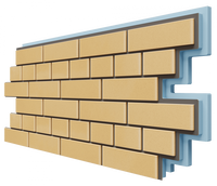 Термосайдинг "Кирпич 0,4" (925х438х40мм – 0,4м2) Желтый