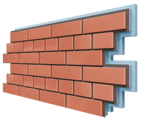 Термосайдинг "Кирпич 0,4" (925х438х40мм – 0,4м2) Красный