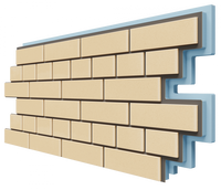 Термосайдинг "Кирпич 0,4" (925х438х40мм – 0,4м2) Светло-желтый