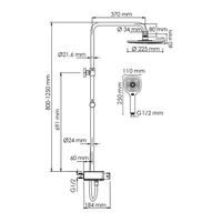 Душевая система для ванны WasserKRAFT (A113.067.065.CH Thermo) с термостатом