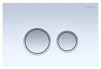 KDI-0000028 Панель смыва Aquatek Белая,закаленное стекло (клавиша круглая,ободок хром)