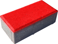 Тротуарная плитка "Брусчатка", красный, 60 мм