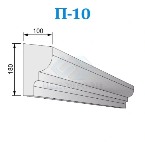 Фасадные подоконники из пенопласта (пенополистирола) П-10