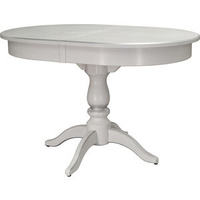 Стол обеденный Мебелик Тарун 4 белый/серебро 120/160x84 (П0003520)