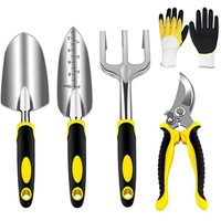 Набор садового инструмента грабли, совок, шпатель, секатор, перчатки VF-05Y