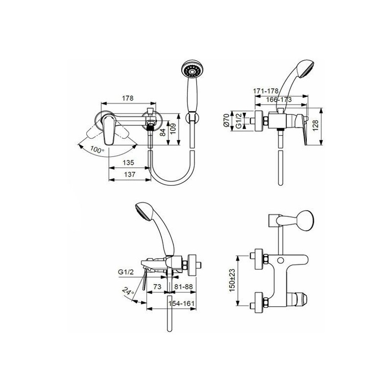 Расстояние смесителя. Vidima Balance ba264aa. Vidima Balance ba272aa. Vidima баланс ba273aa. Смеситель для ванны Vidima чертежи.