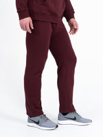 Спортивные штаны «Чемпион» бордового цвета, плотный футер, без манжетов, без лампасов
