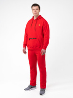 Спортивный костюм "Чемпион" красного цвета, без манжетов, без лампасов