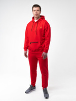 Спортивный костюм "Чемпион" красного цвета, с манжетами, без лампасов